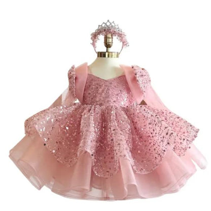Sabrina Girls Party Dress: Pink - Apparel image 4