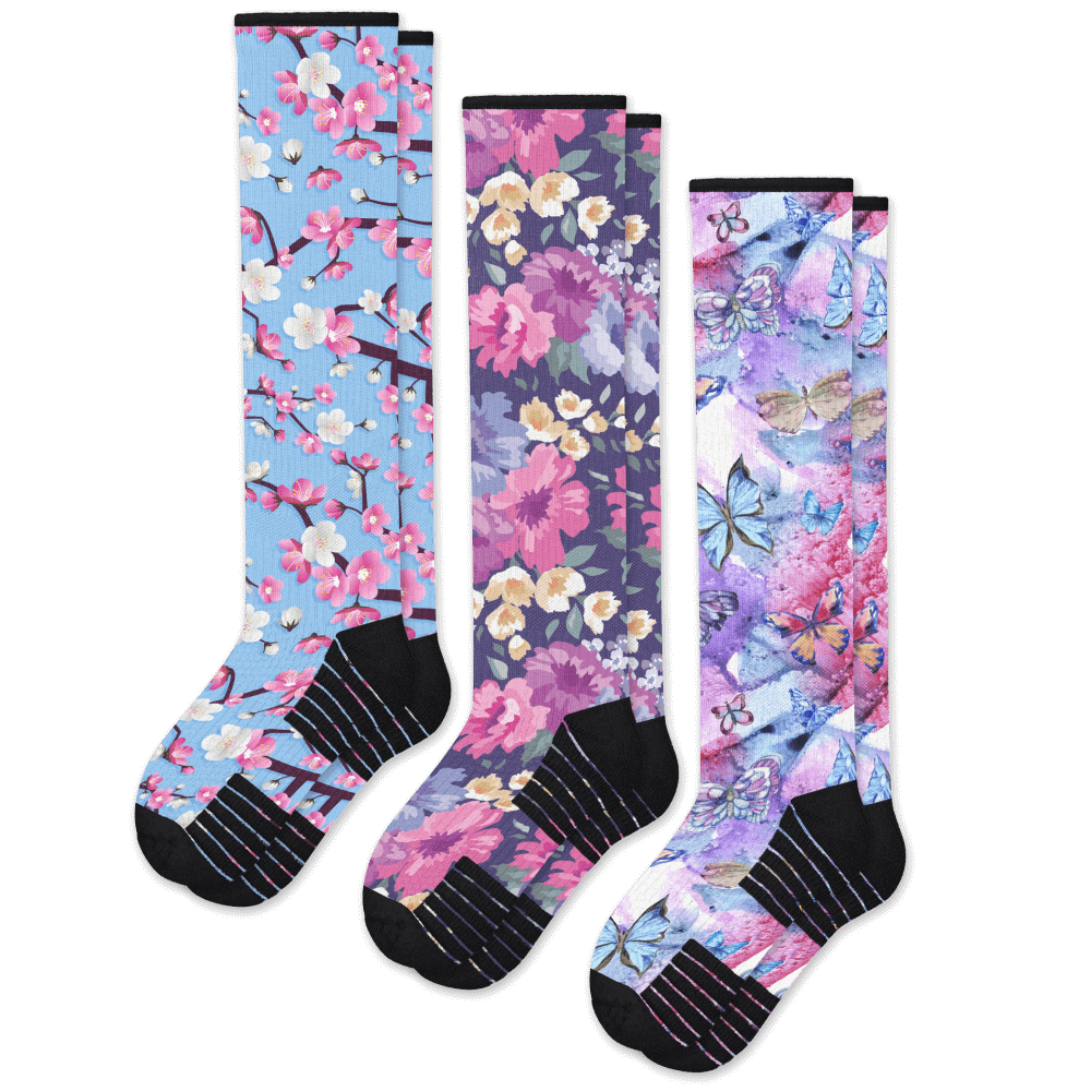 Flower Power Compression Socks 3-Pack - Furniture image 1