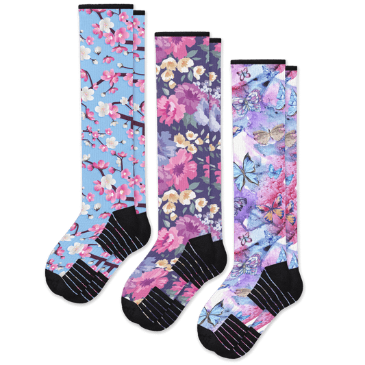 Flower Power Compression Socks 3-Pack - Furniture image 1