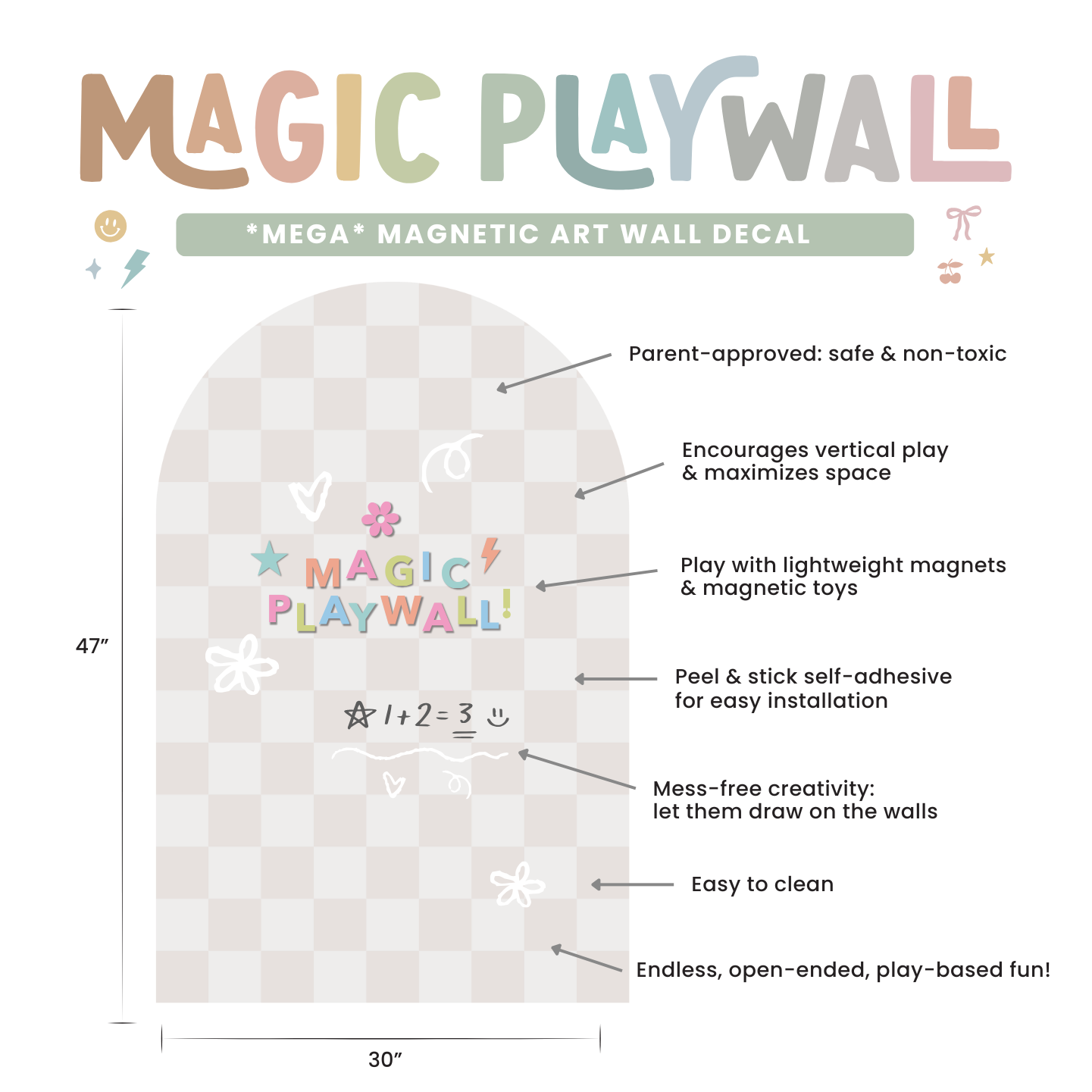MEGA Magic Playwall - Arch Magnetic Wall Decal for Kids - Toys & Games image 3