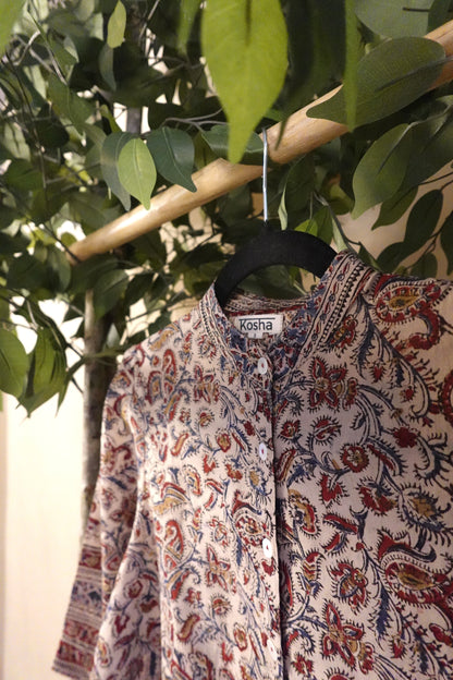 Ruby Blossom Mandarin Collar Shirt - Bedding image 2