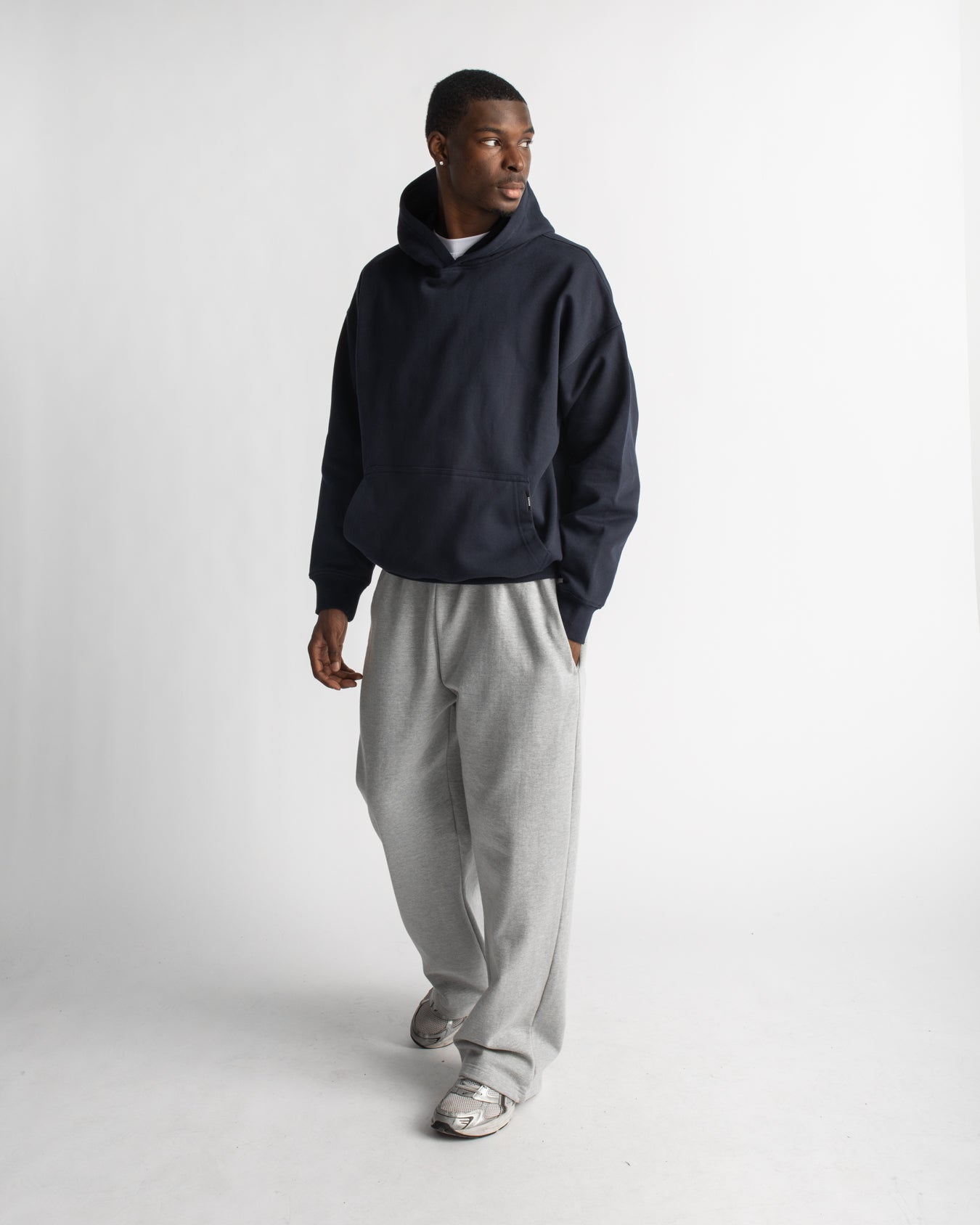 Drop Shoulder Hoodie - Navy - Jewelry image 2