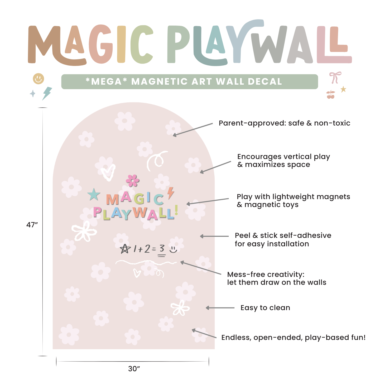 MEGA Magic Playwall - Arch Magnetic Wall Decal for Kids - Toys & Games image 4