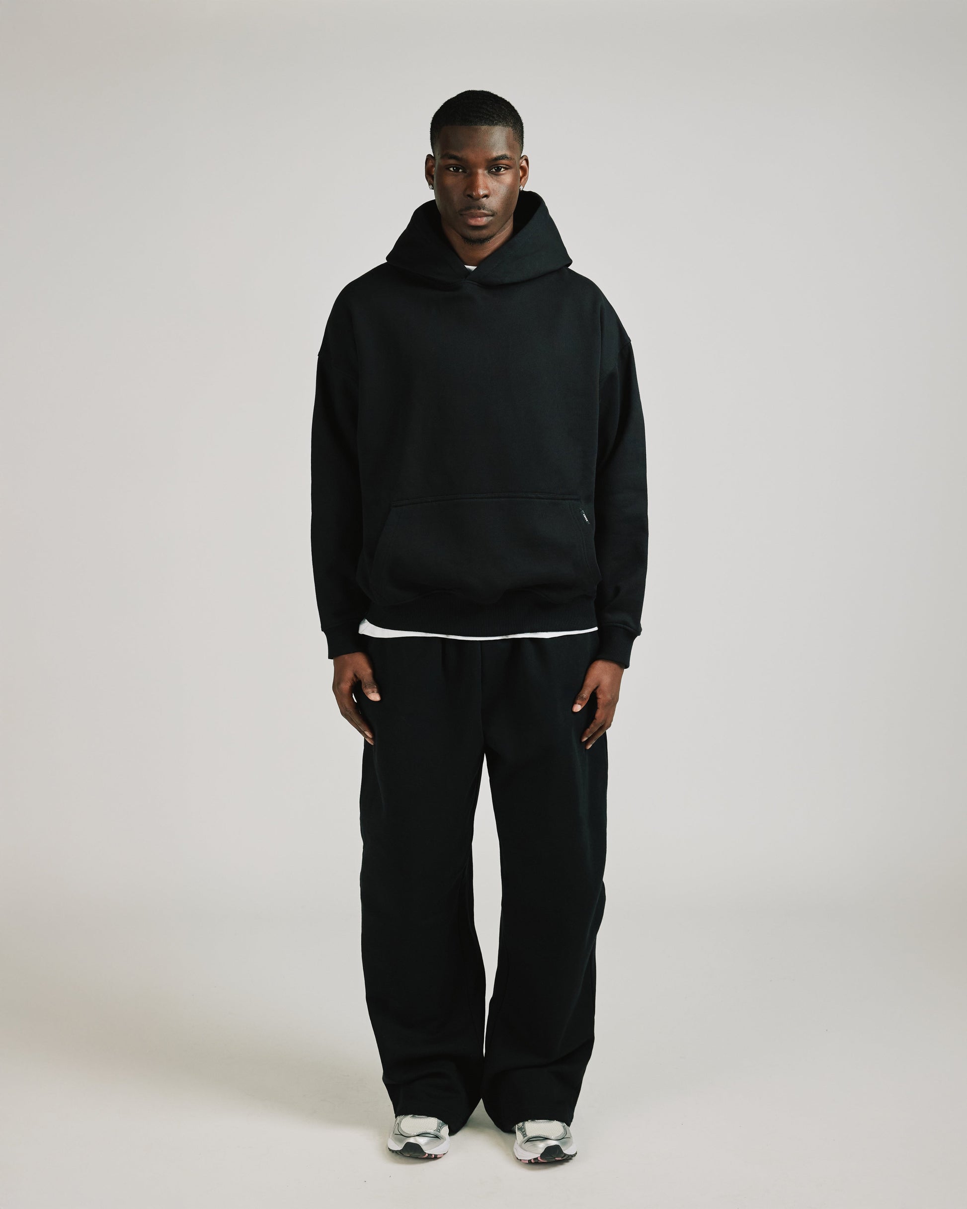Drop Shoulder Hoodie - Black - Apparel image 2