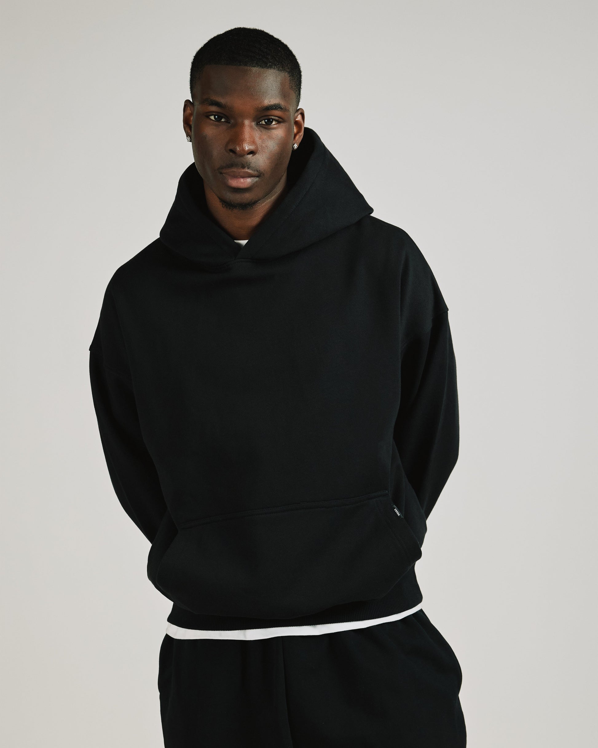 Drop Shoulder Hoodie - Black - Apparel image 5