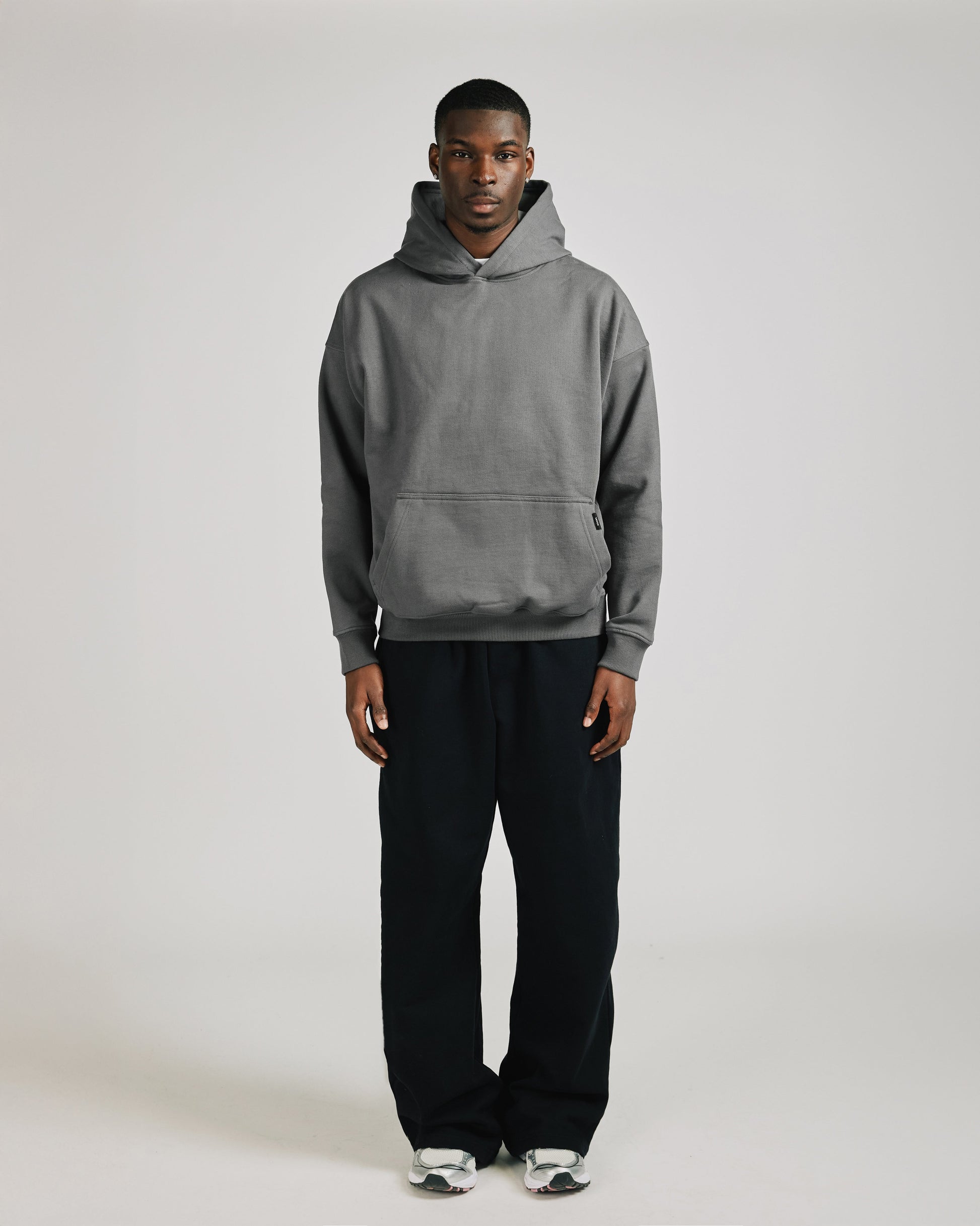 Drop Shoulder Hoodie - Charcoal - Apparel image 2