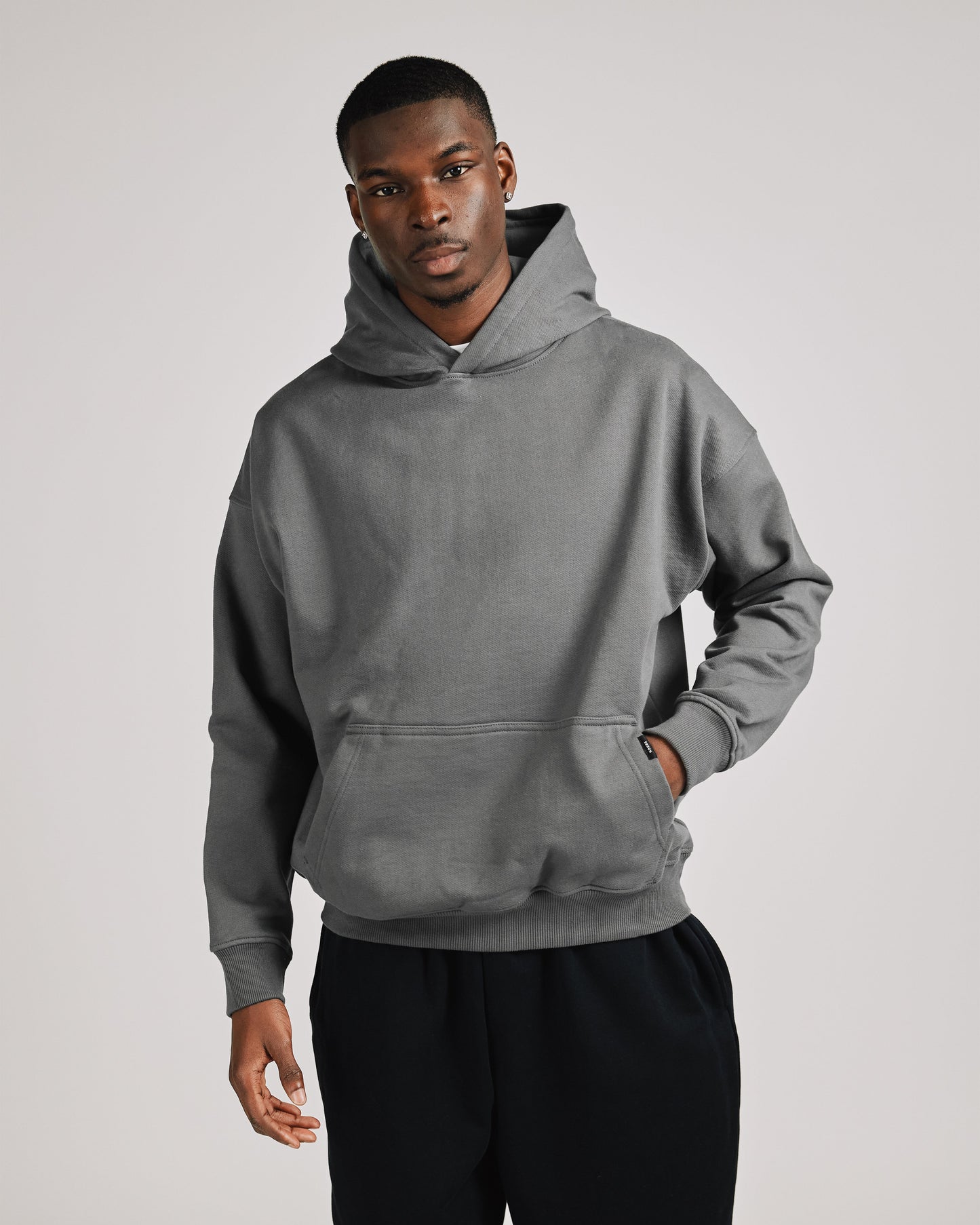 Drop Shoulder Hoodie - Charcoal - Apparel image 5