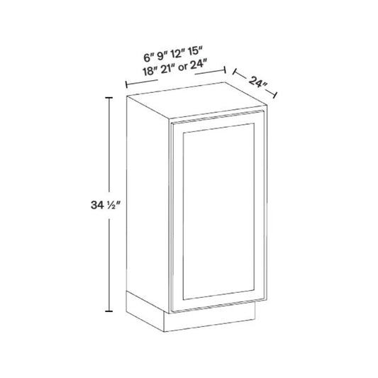 BFH09 High Gloss Light Grey Full Door One Door Base Cabinet — Modern Style - Furniture image 1