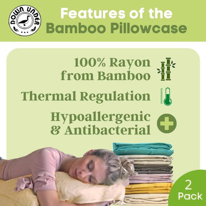 100% Rayon from Bamboo Sateen Pillowcases (Pair) - Bedding image 2