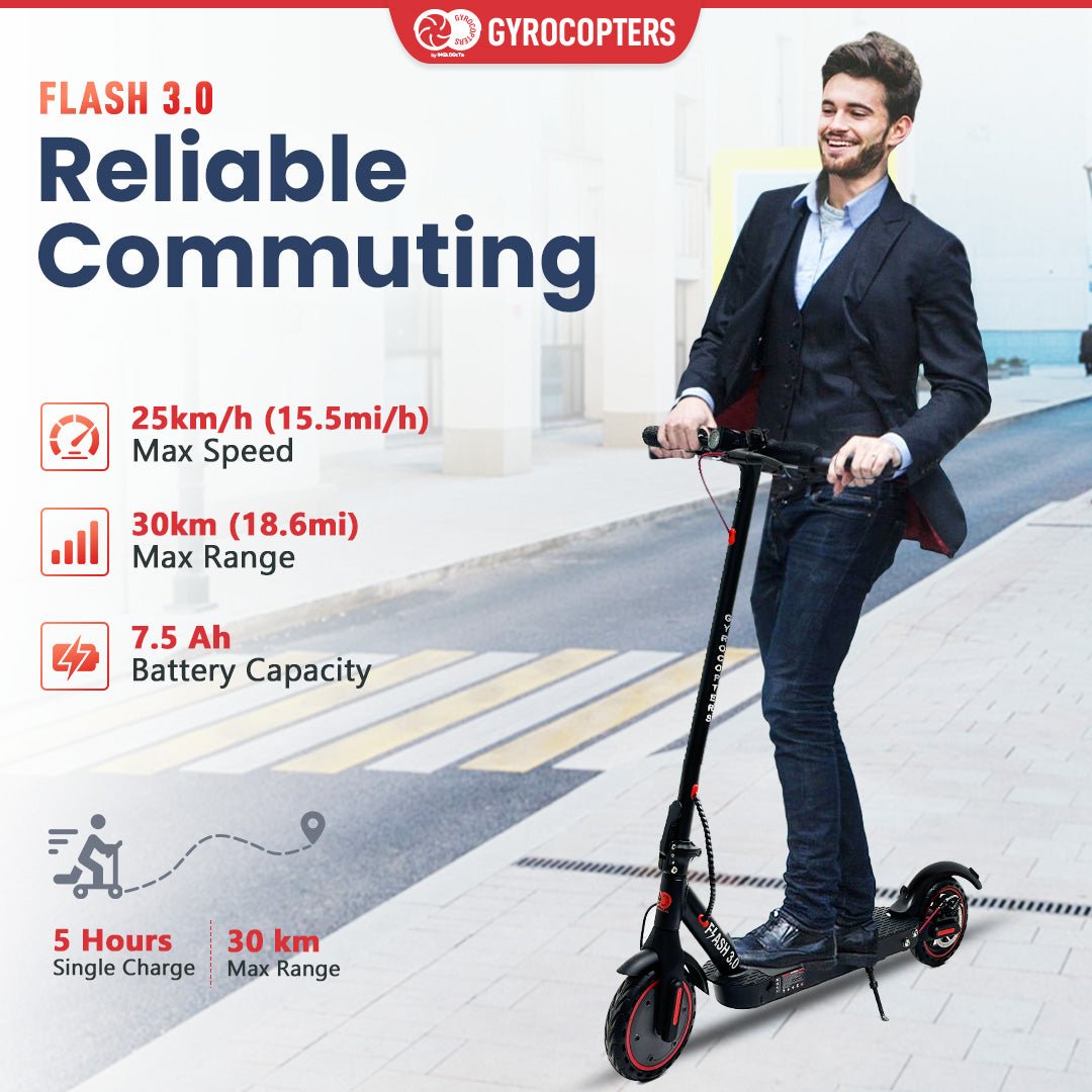 Gyrocopters Flash 3.0 Portable Electric Scooter I Range Up to 30km l Speed Up to 25 kms I 350 W Motor - Kitchen & Dining image 2
