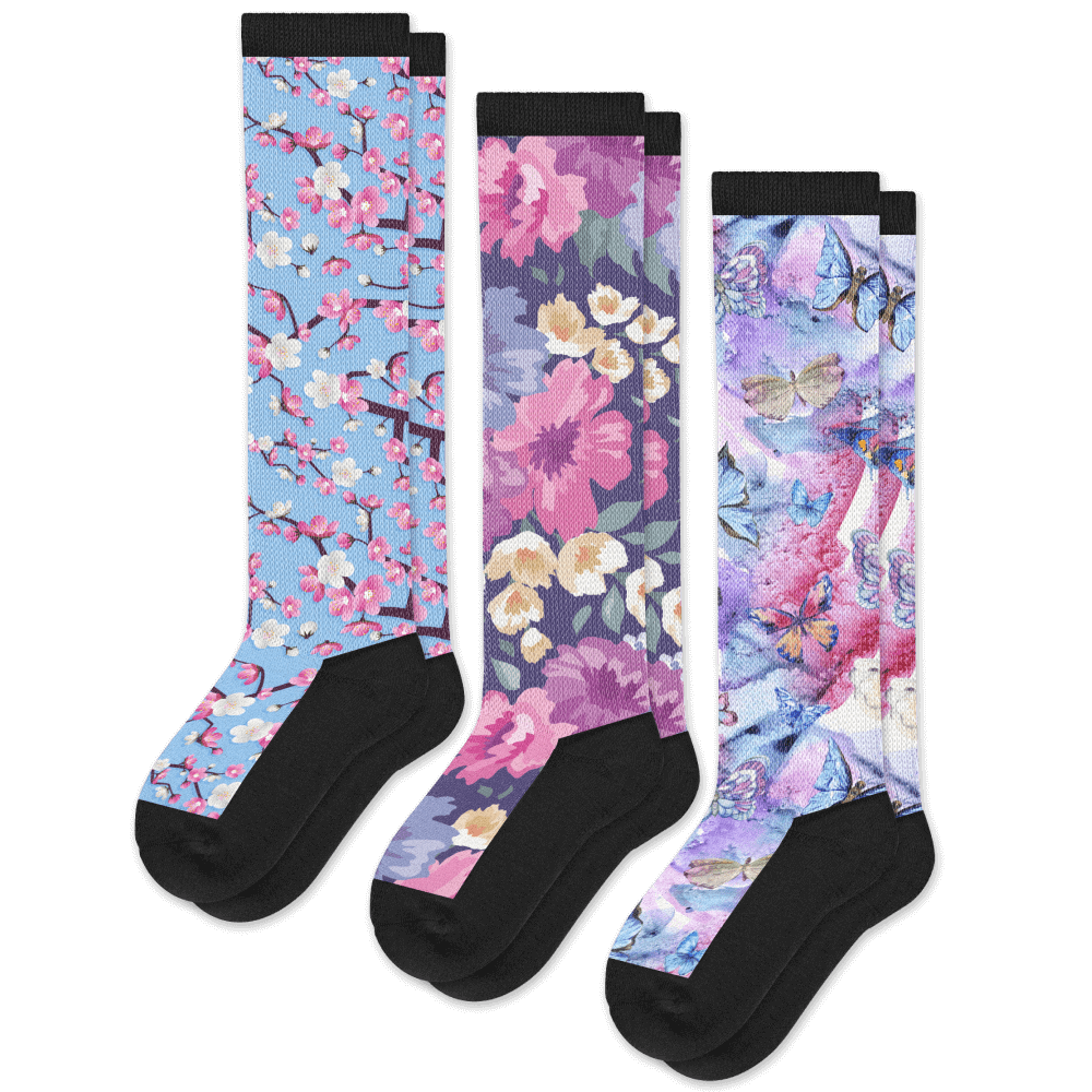 Flower Power EasyStretch™ Socks Bundle 3-Pack - Furniture image 1