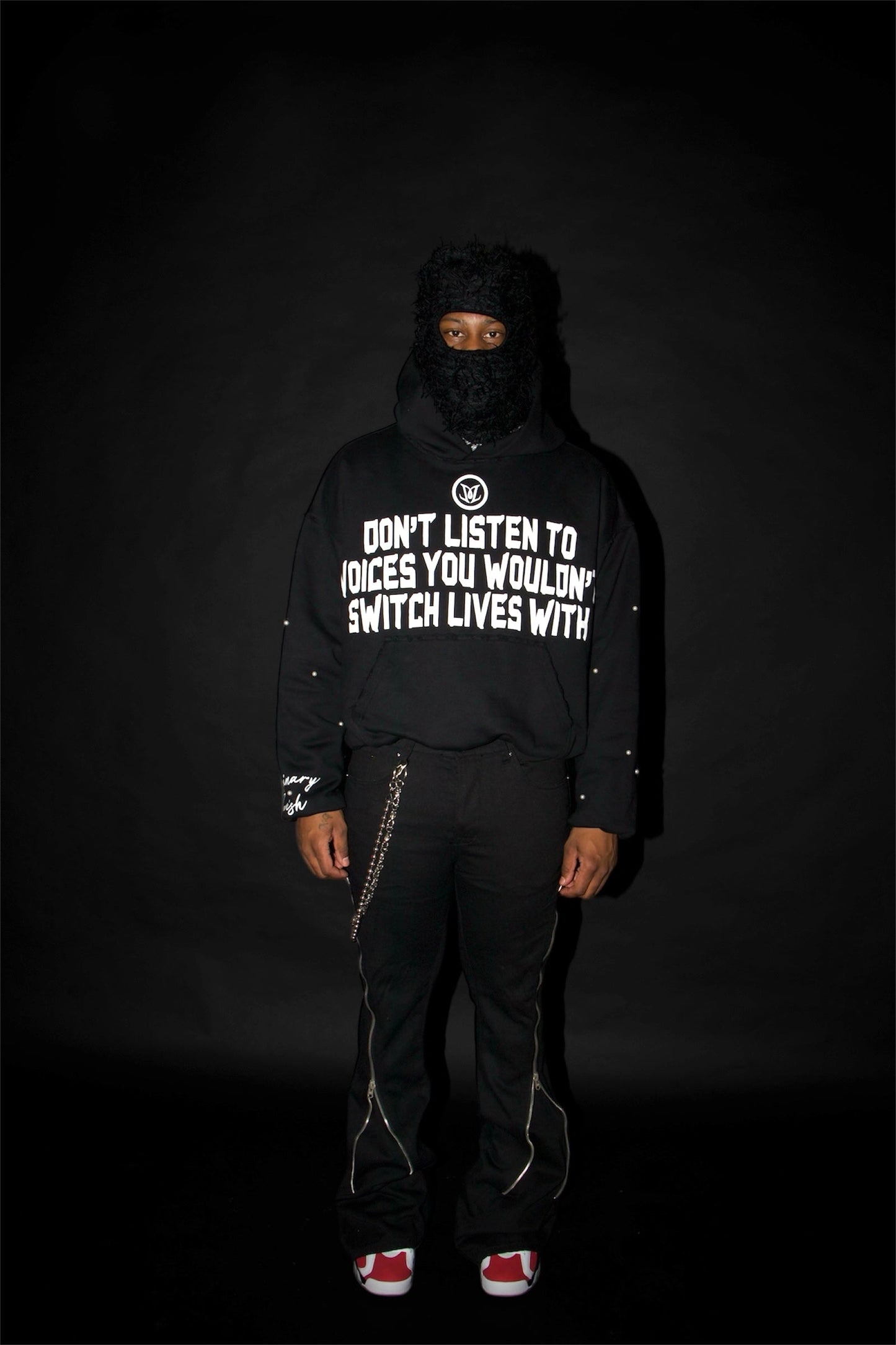 BLACK "SILENT VOICES" HOODIE - Apparel image 2