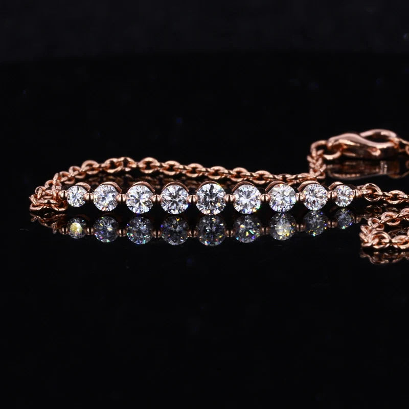 14k Rose Gold Bracelet With Ethical Moissnaite - Misc image 5
