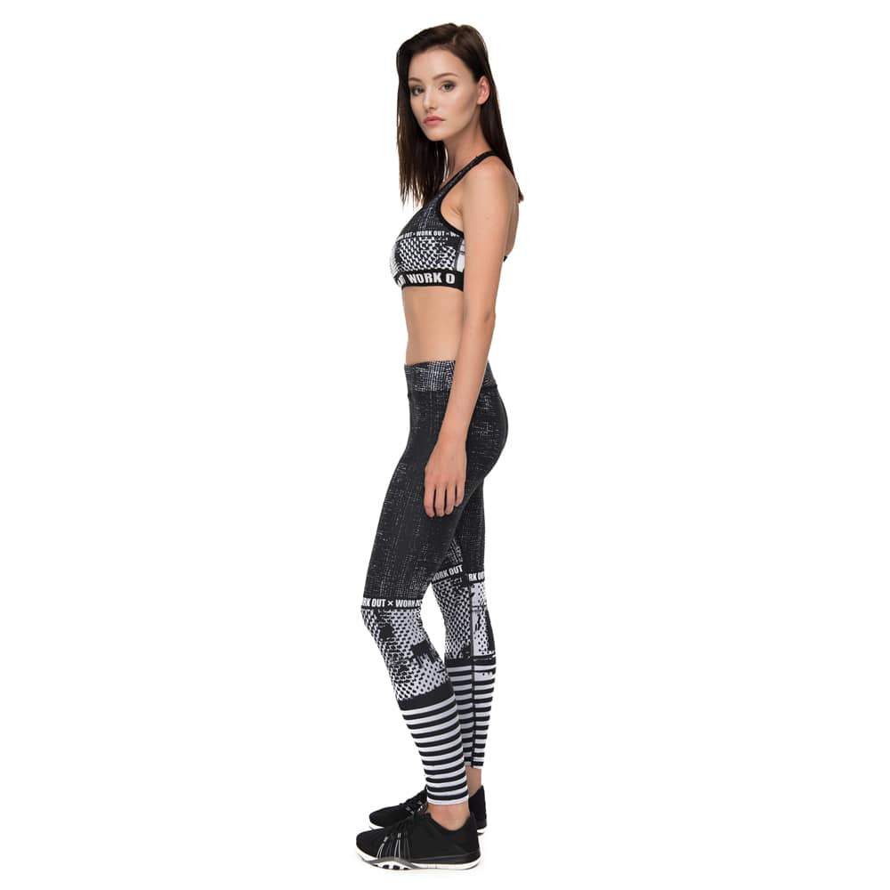 Raster Printing Gray Fitness Suit - Athletic image 5