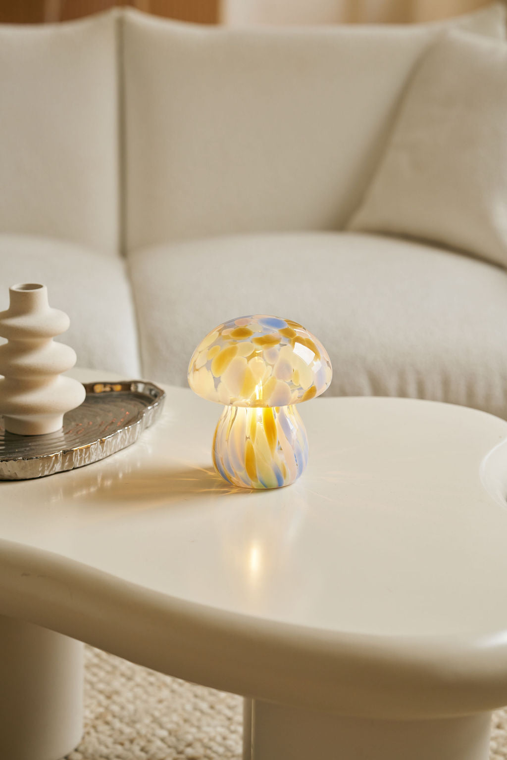 Portable Chubby Close Top Glass Mushroom Lamp, Kaleidoscope - Kitchen & Dining image 3