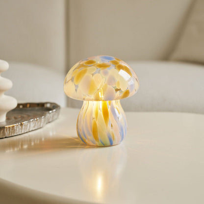 Portable Chubby Close Top Glass Mushroom Lamp, Kaleidoscope - Kitchen & Dining image 1