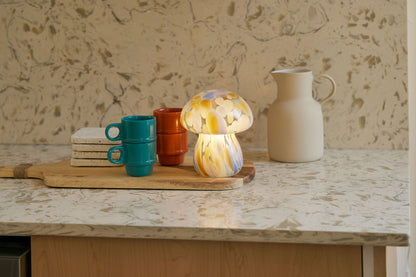 Portable Chubby Close Top Glass Mushroom Lamp, Kaleidoscope - Kitchen & Dining image 6