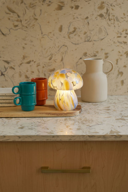 Portable Chubby Close Top Glass Mushroom Lamp, Kaleidoscope - Kitchen & Dining image 7