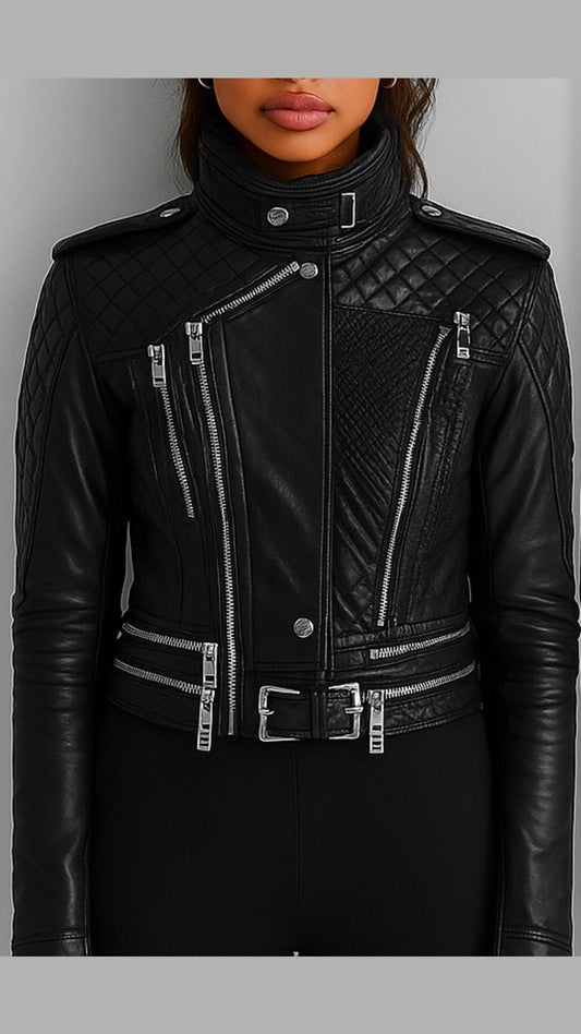 Hallie Leather Black Jacket - Women Leather Jacket Black - Apparel image 1