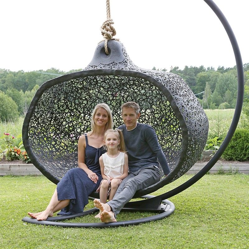 Walnut Hanging Nest Chair - Furniture image 6