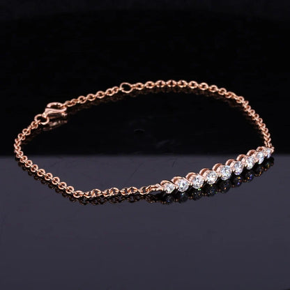 14k Rose Gold Bracelet With Ethical Moissnaite - Misc image 3