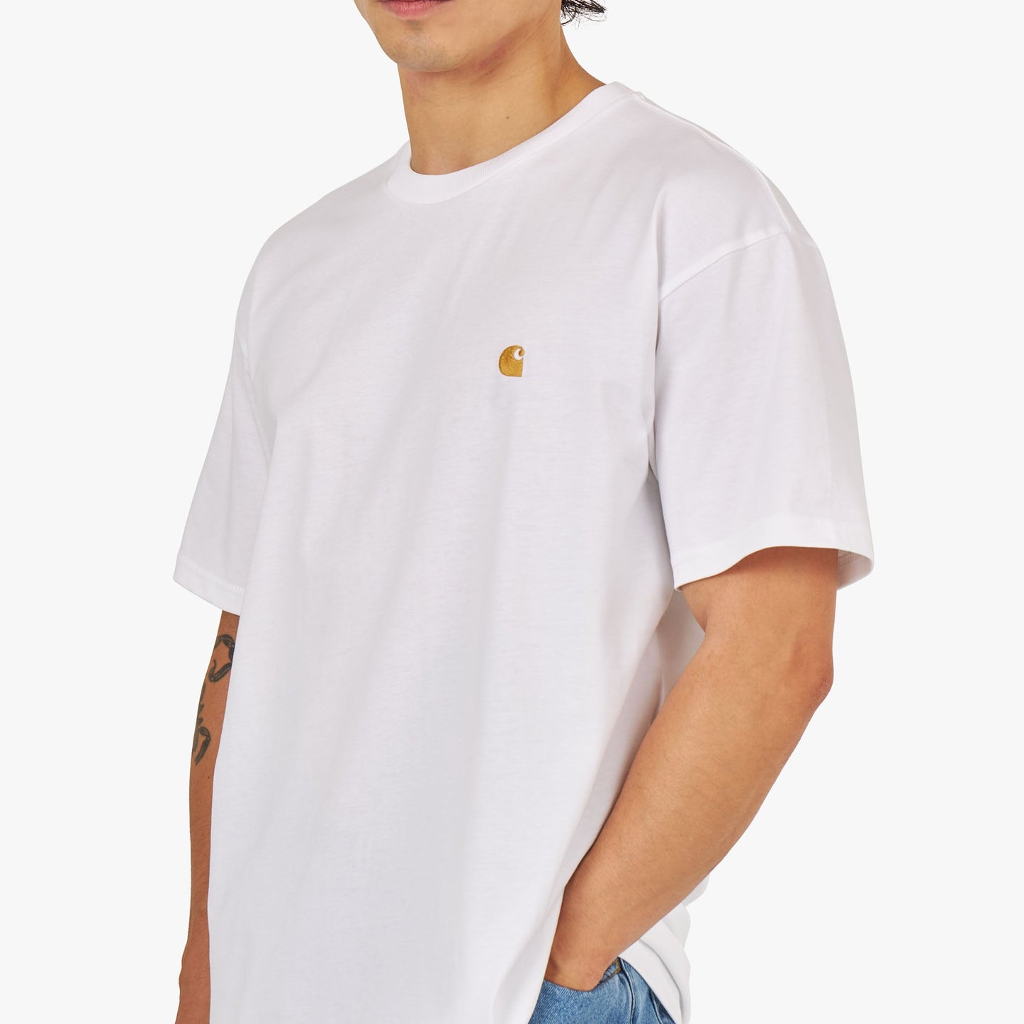 Carhartt WIP Chase T-shirt White / Gold - Misc image 4