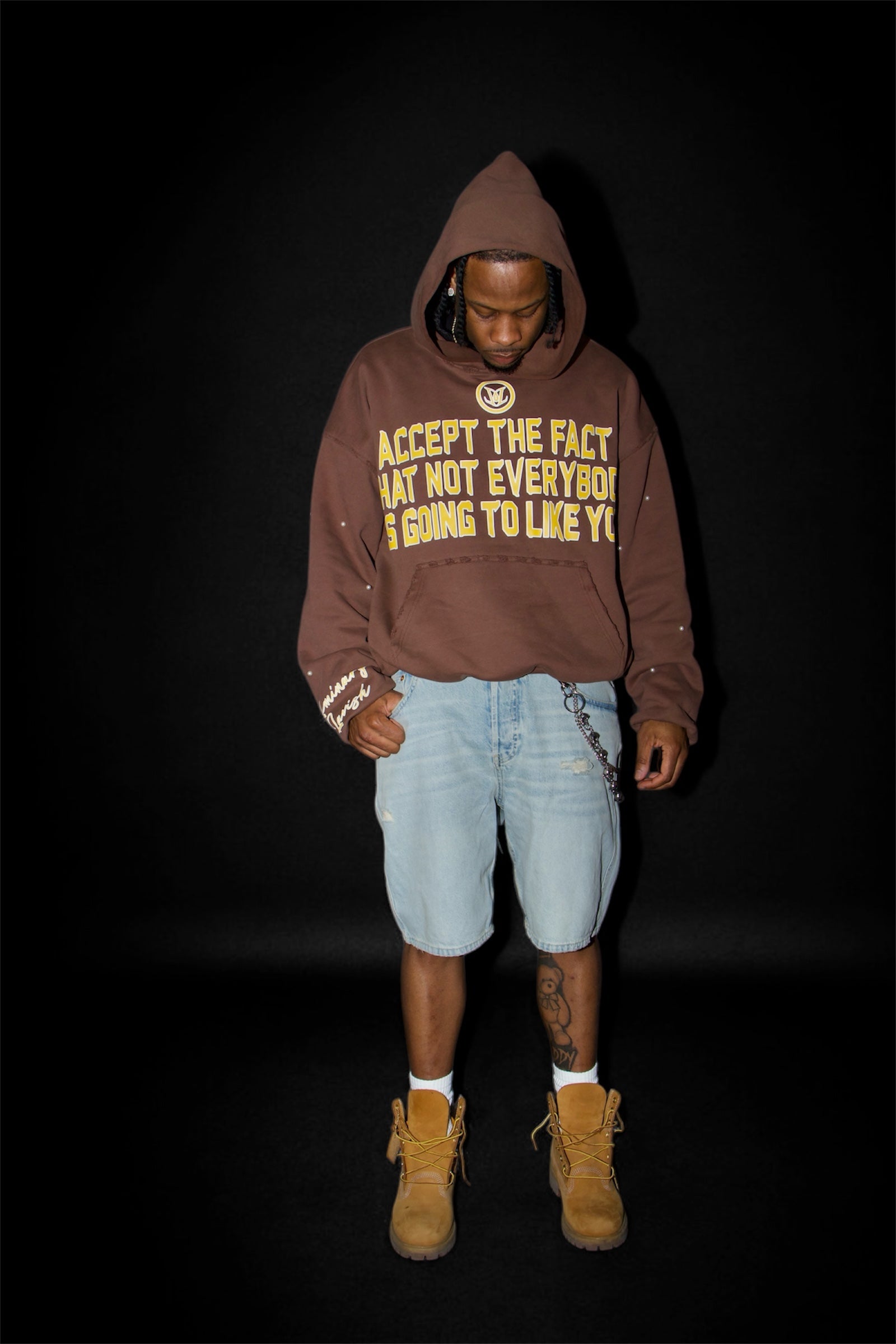 BROWN "ACCEPT THE FACT" HOODIE - Apparel image 2