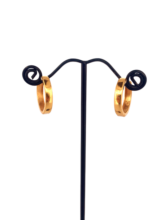 22K Gold Designer Hoop Earrings - Jewelry image 1
