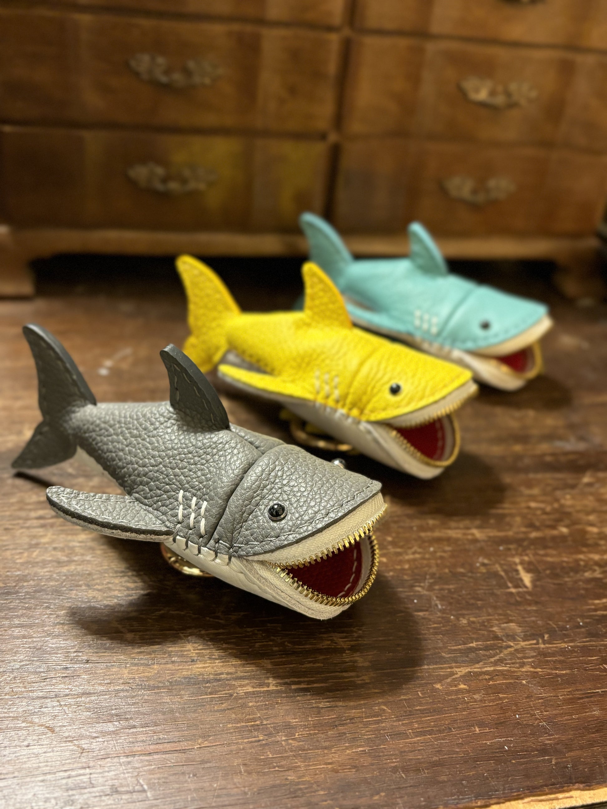 Handmade Leather Shark Coin Purse | Made-to-order 4-8 weeks lead time to ship from Canada - Accessories image 1