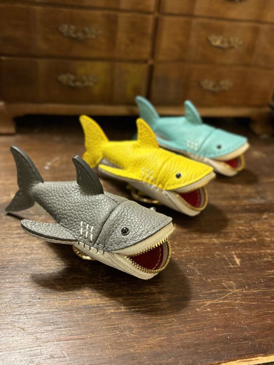 Handmade Leather Shark Coin Purse | Made-to-order 4-8 weeks lead time to ship from Canada - Accessories image 1