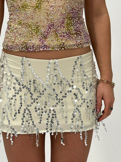 Mint Sequin Mini Skirt - Jewelry image 2