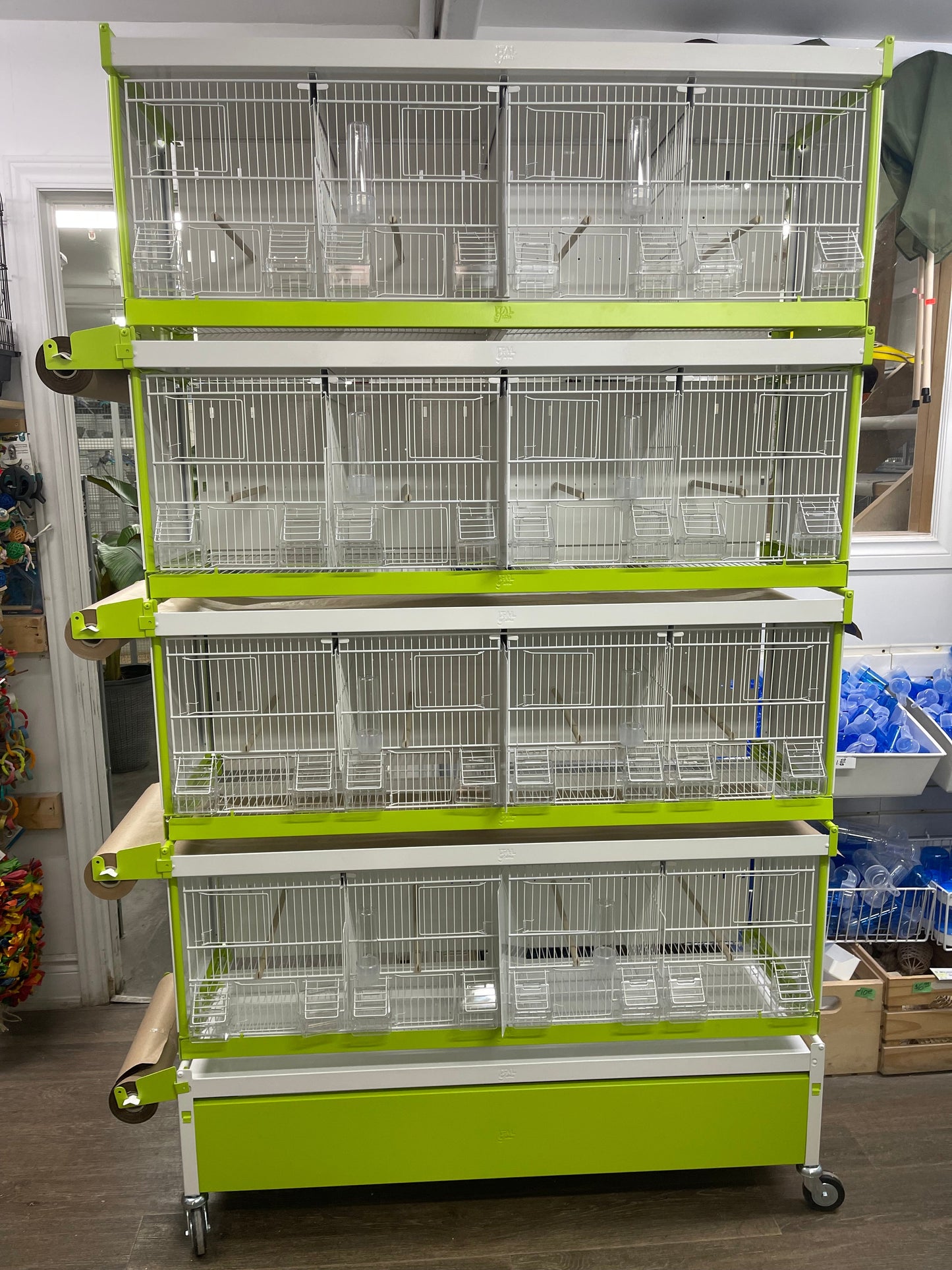 Breeding Set/4 cages+Stand  WITH PAPER SYSTEM - Bedding image 2