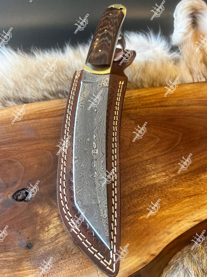 Damascus Steel Tanto Knife With Raindrop Pattern - Apparel image 4