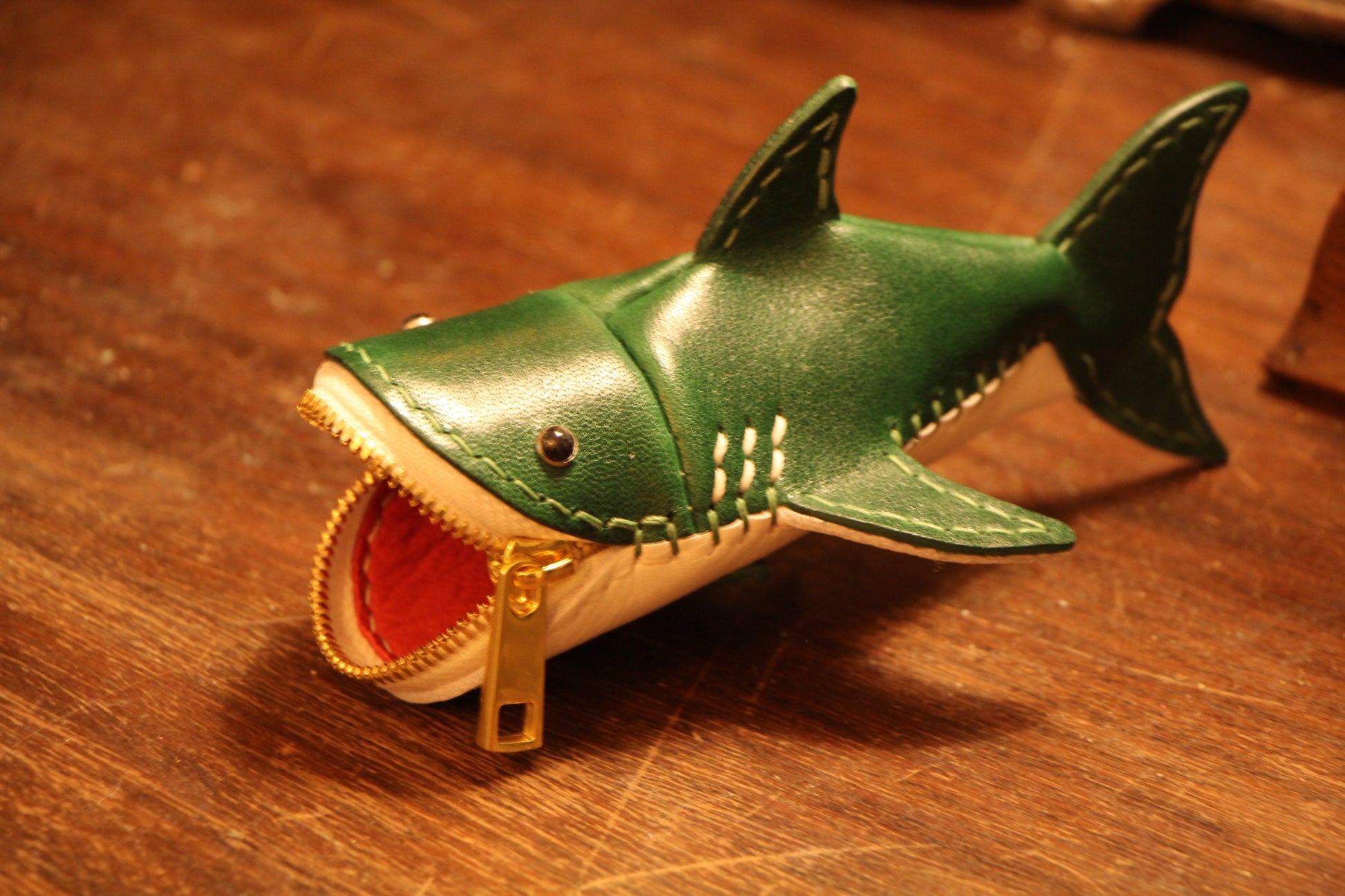 Handmade Leather Shark Coin Purse | Made-to-order 4-8 weeks lead time to ship from Canada - Accessories image 9