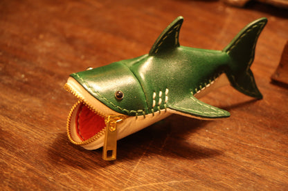 Handmade Leather Shark Coin Purse | Made-to-order 4-8 weeks lead time to ship from Canada - Accessories image 9
