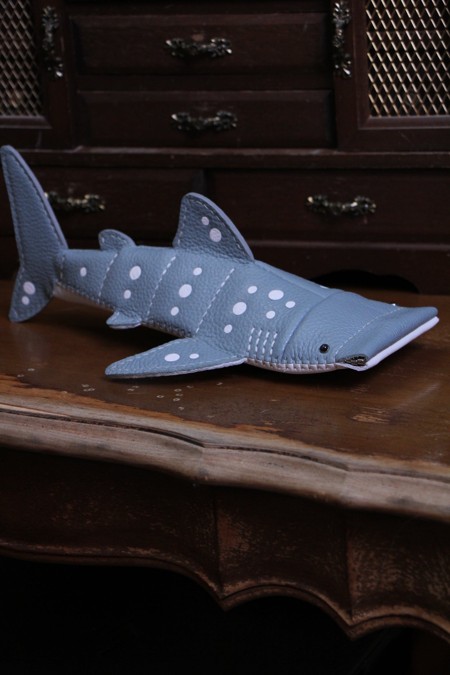 Handmade Leather Whale Shark Pencil Case / Crossbody Bag | Made-to-order 4-8 weeks lead time to ship from Canada - Accessories image 20
