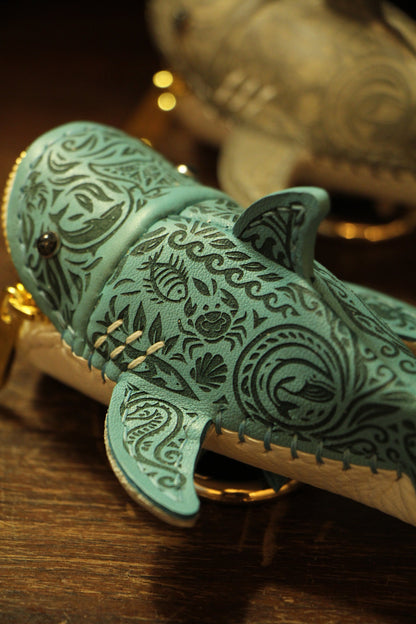 Handmade Tattooed Leather Shark Coin Purse | Made-to-order 4-8 weeks lead time to ship from Canada - Accessories image 6