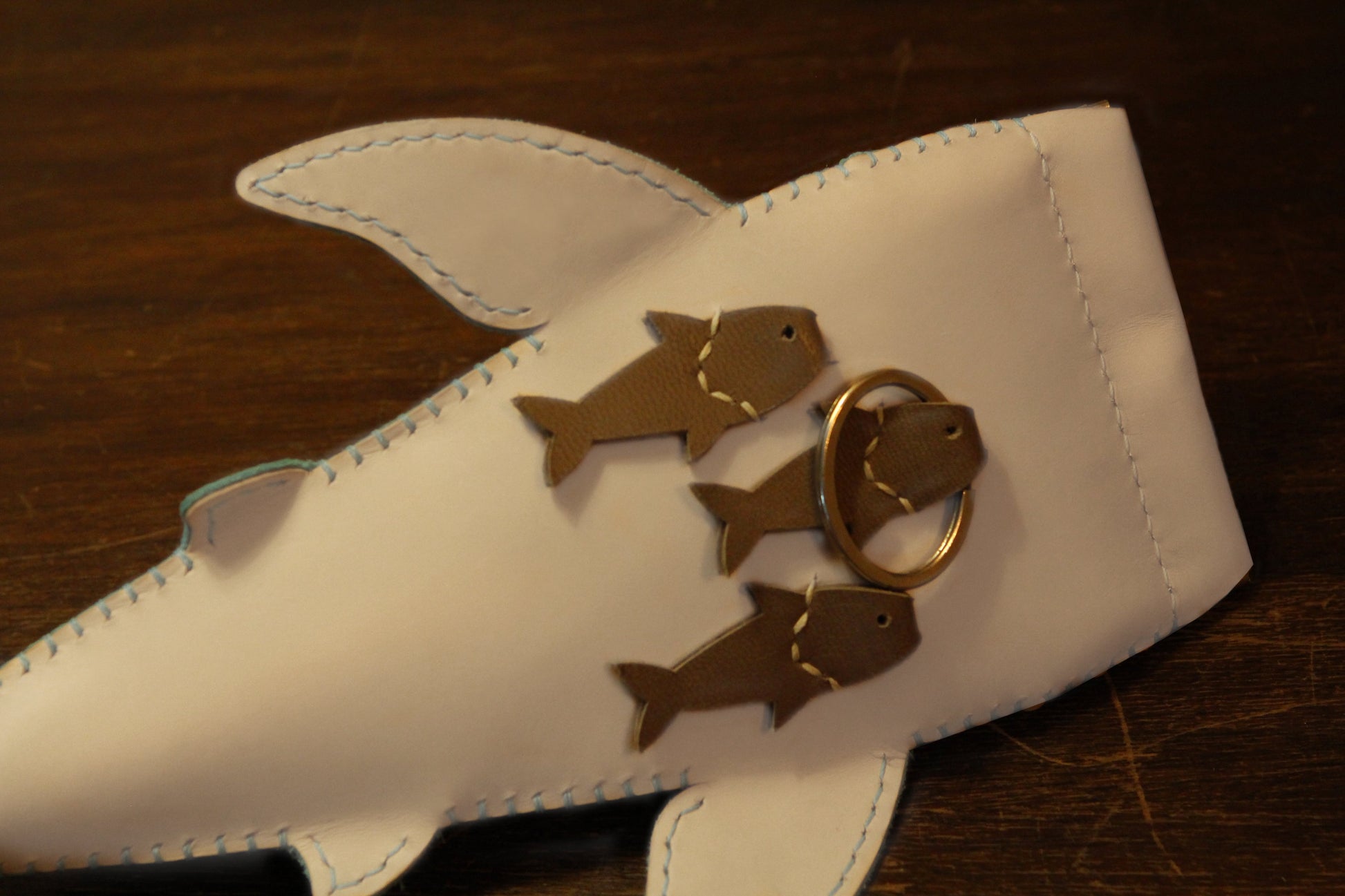 Handmade Leather Whale Shark Pencil Case / Crossbody Bag | Made-to-order 4-8 weeks lead time to ship from Canada - Accessories image 16