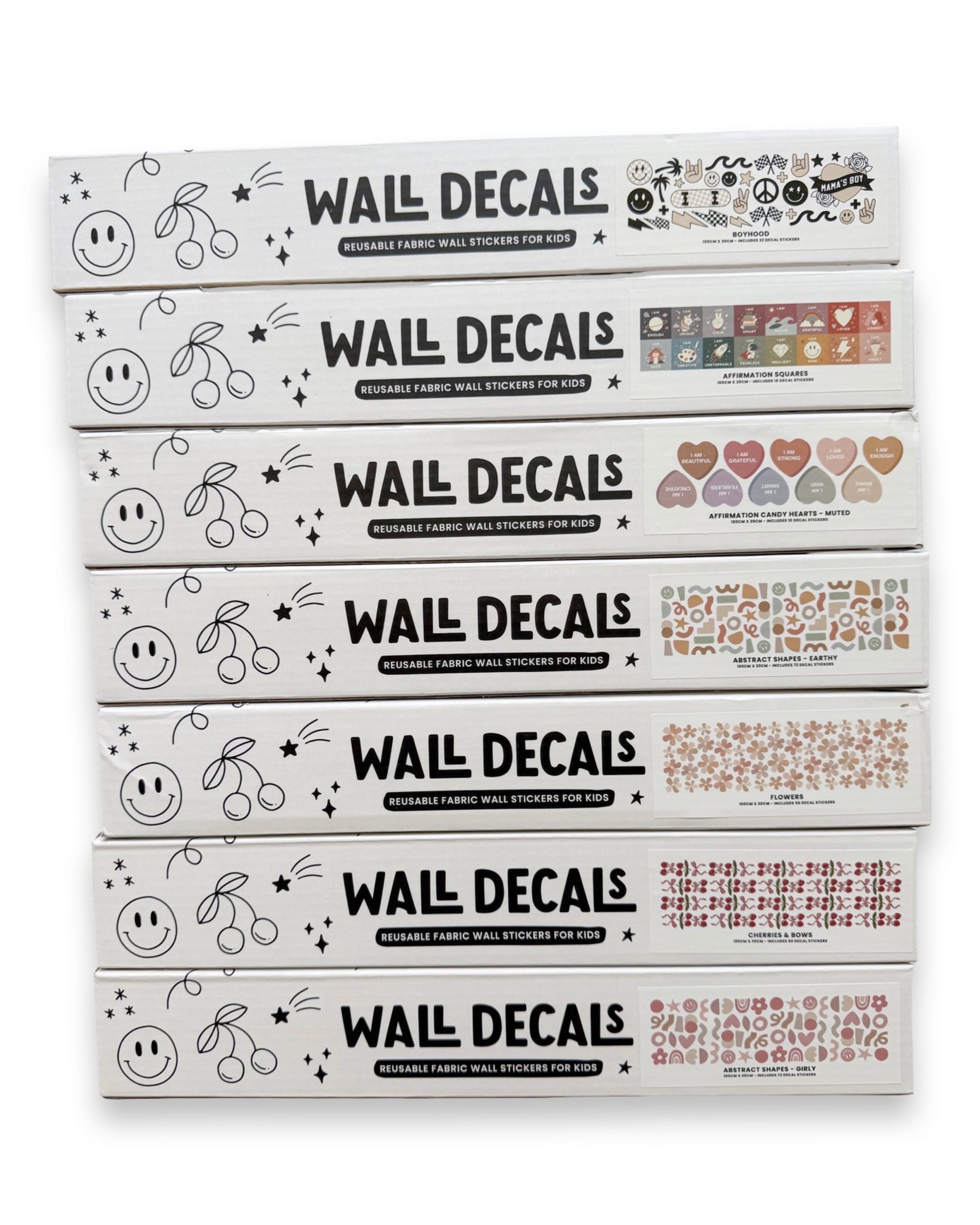 Peel & Stick Fabric Wall Stickers - Affirmation Candy Hearts (Bright) - Bedding image 7