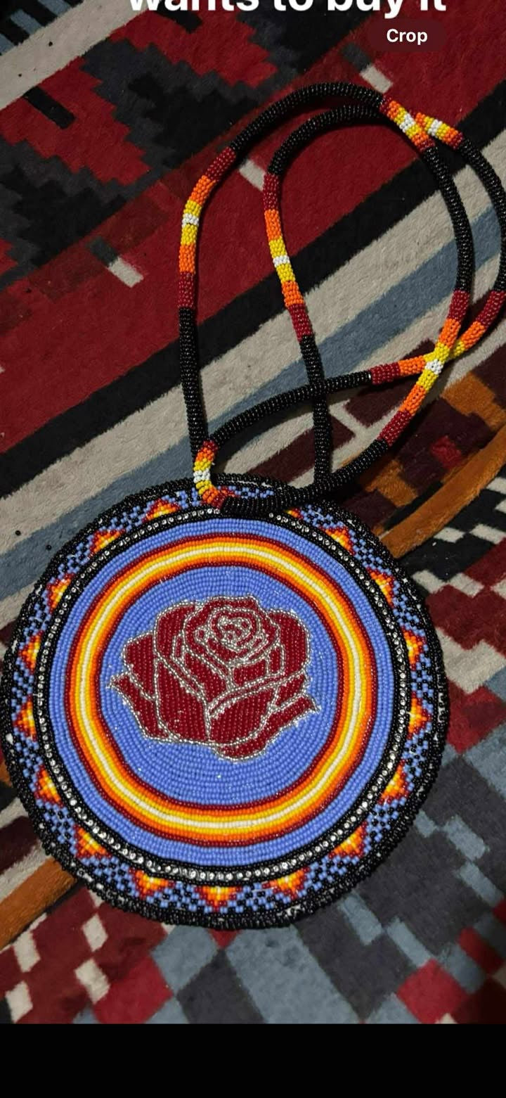 Czech Rose Medallion Necklace - Misc image 1