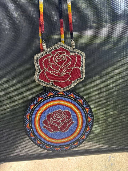 Czech Rose Medallion Necklace - Misc image 2