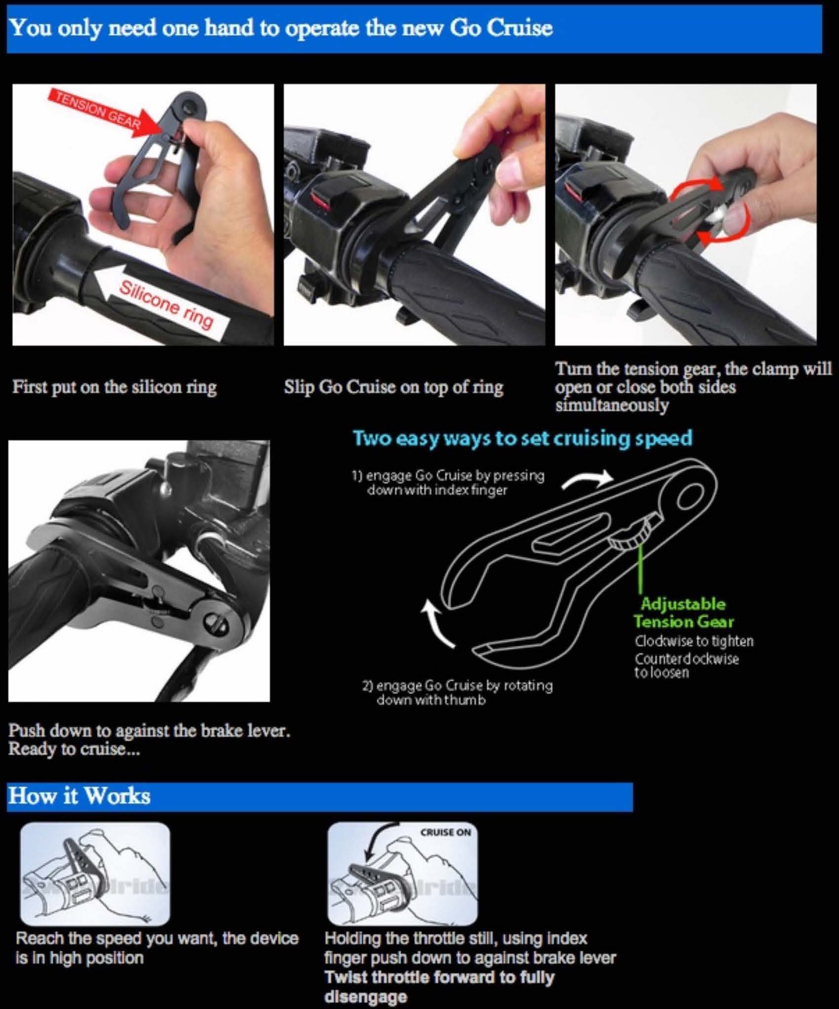 GO CRUISE Motorcycle Handlebar Throttle Lock - Kitchen & Dining image 3