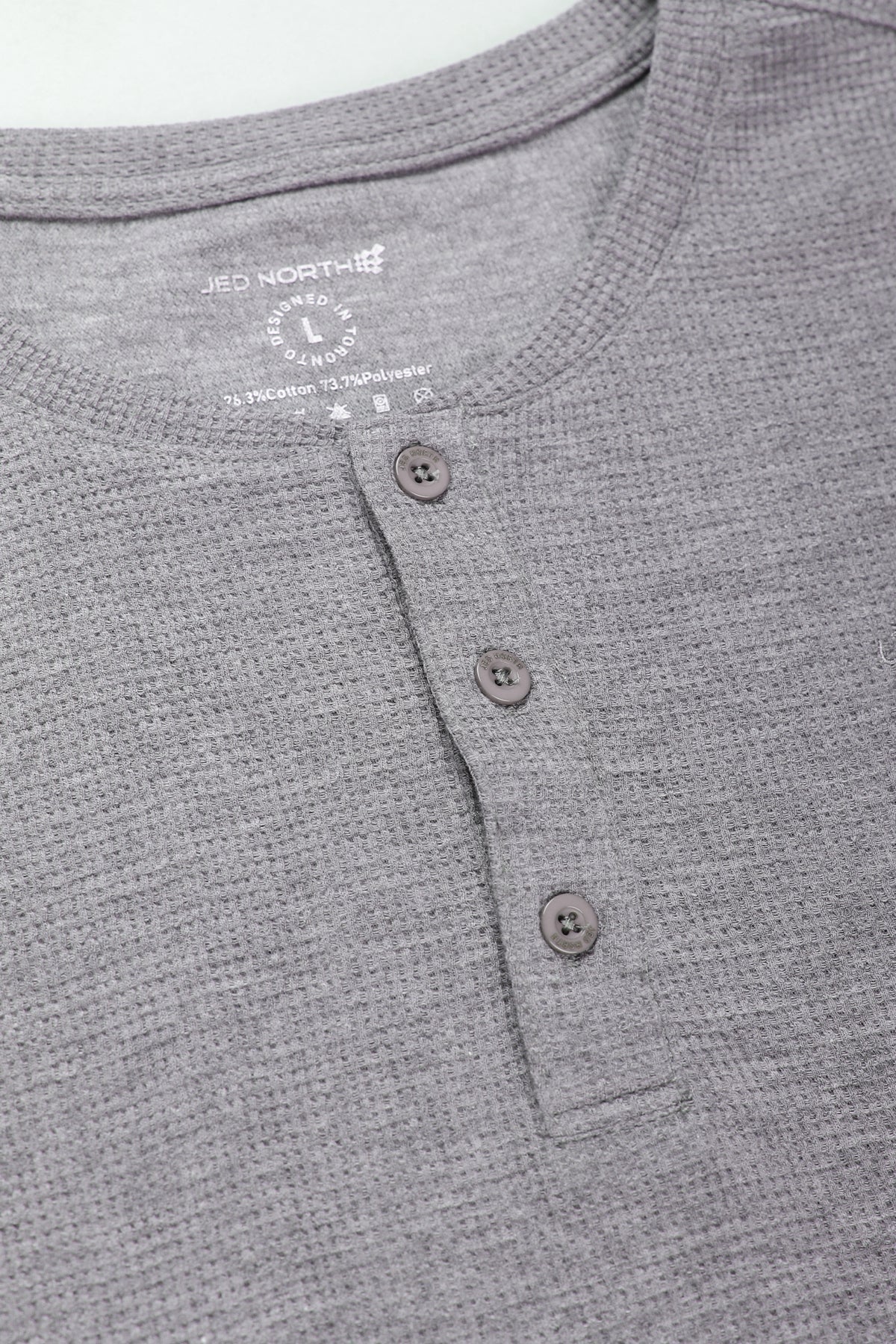 Waffle Henley T-Shirt - Light Gray - Misc image 5