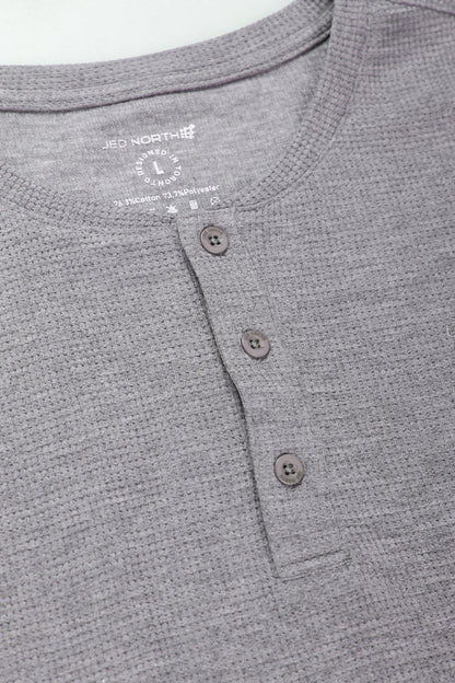 Waffle Henley T-Shirt - Light Gray - Misc image 5