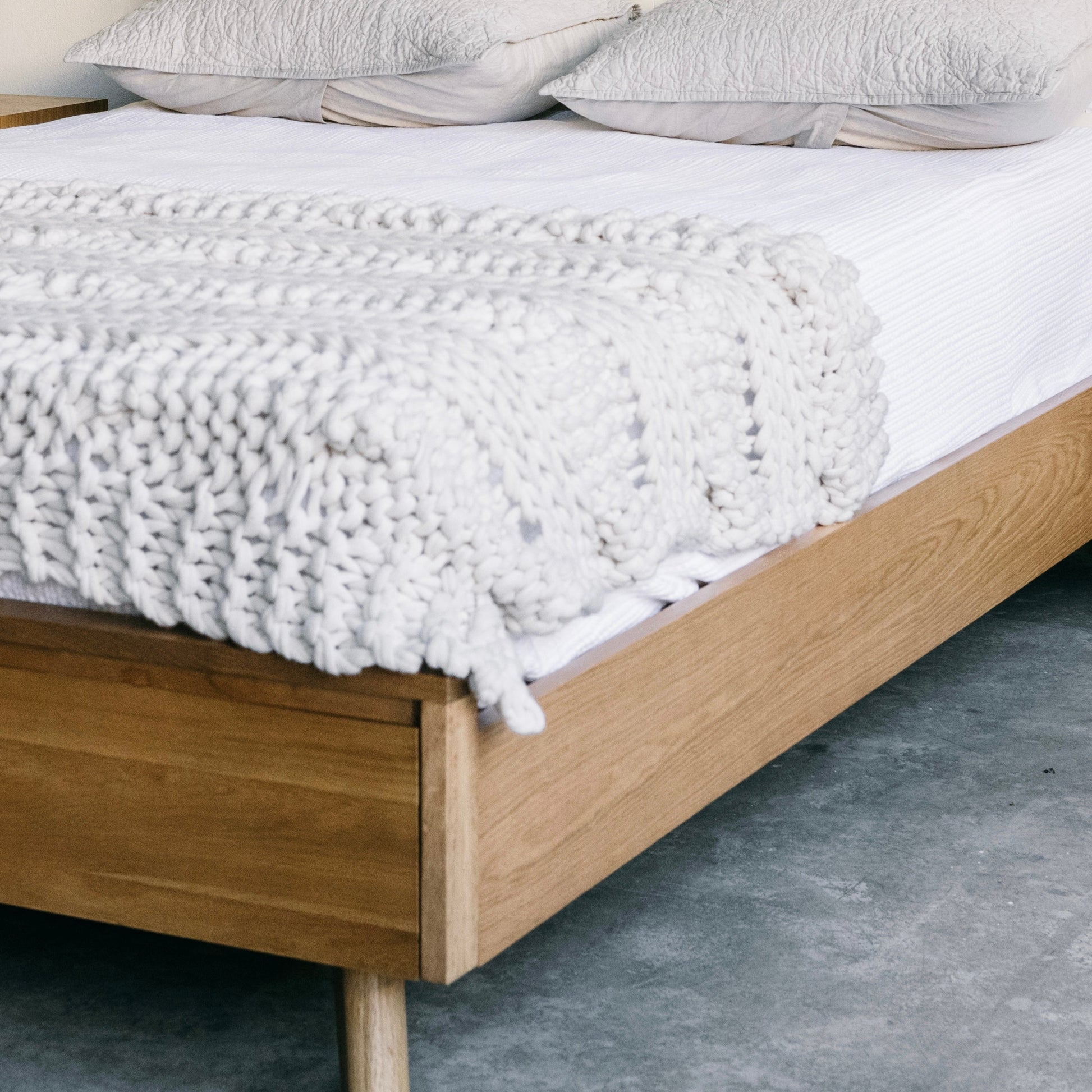 Mattia - Leather White Oak Bed - Furniture image 15