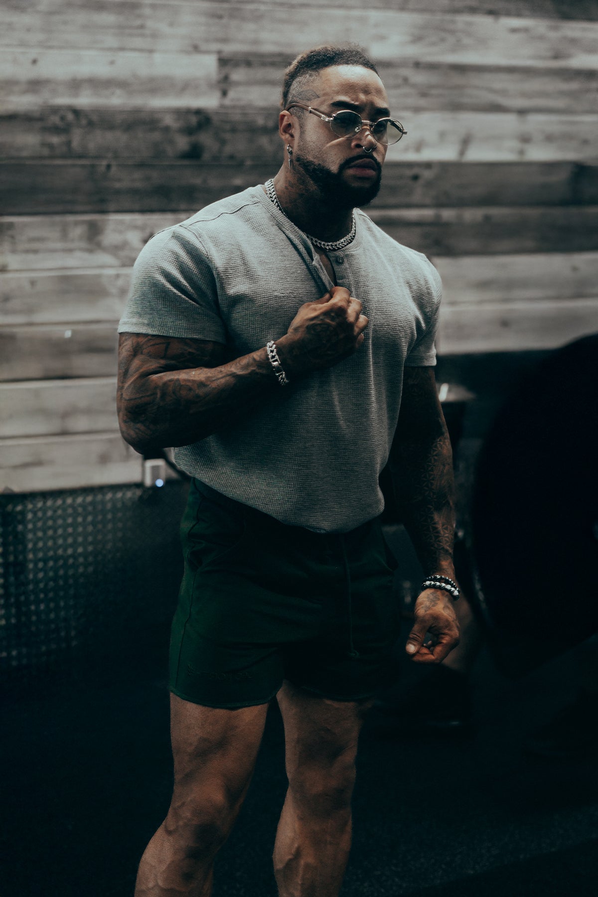 Waffle Henley T-Shirt - Light Gray - Misc image 2