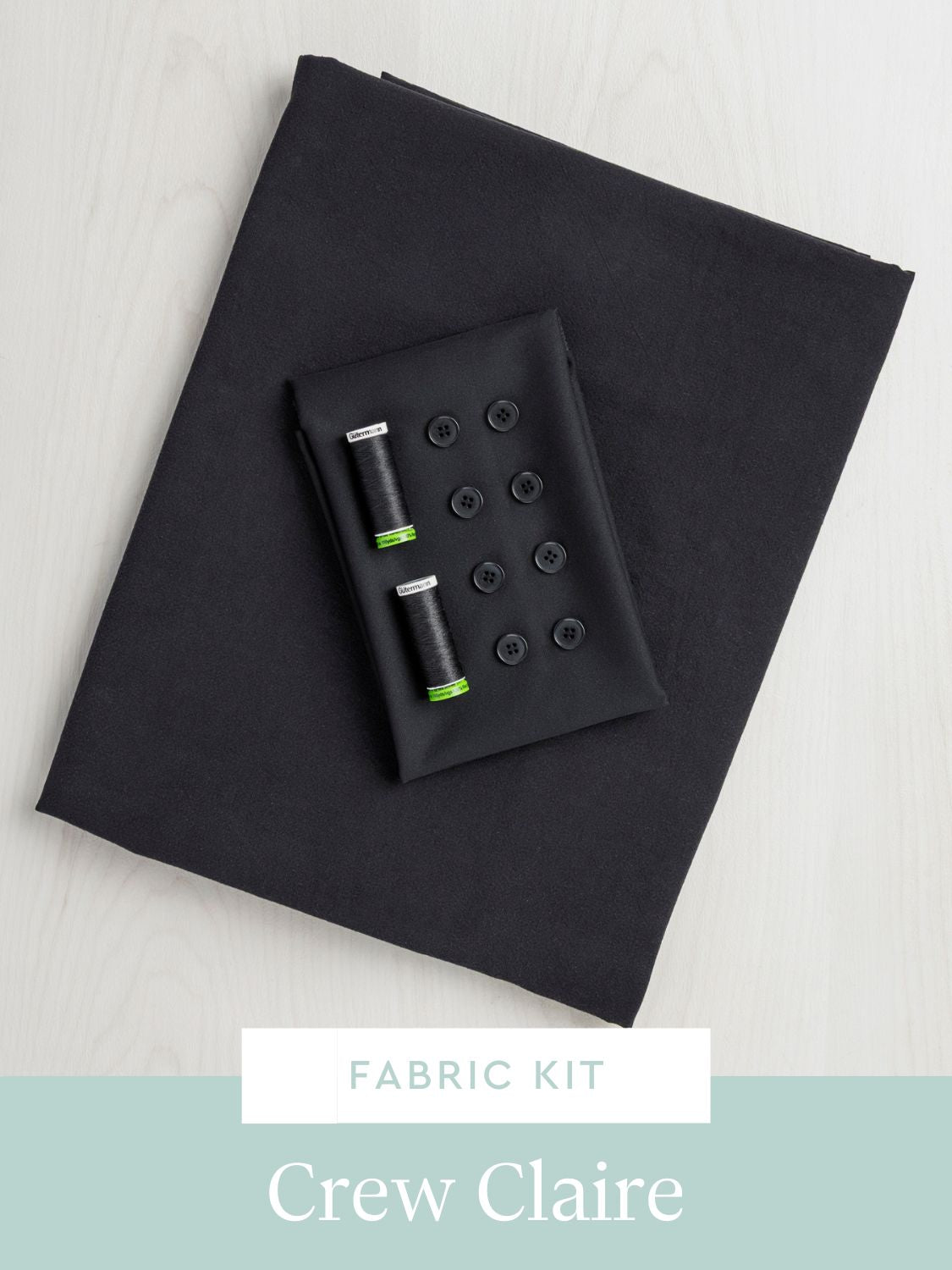 Claire Shorts Kit | Black Substantial Organic Cotton Broadcloth - Misc image 1