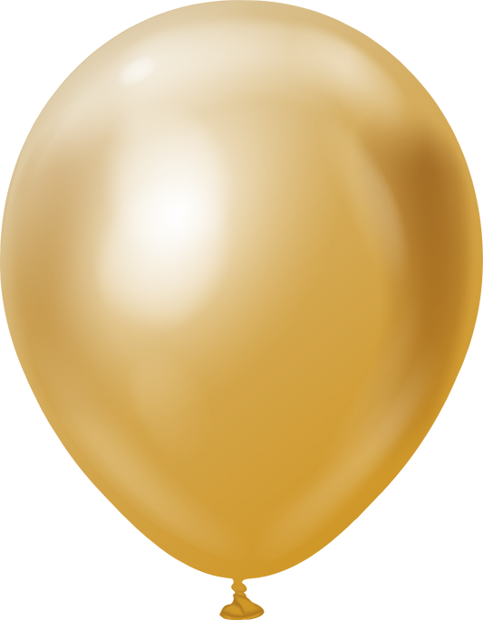 12" Kalisan Latex Balloons Mirror Gold - XL SuperSize Bag Count (250 Per Bag) - Home Decor image 1