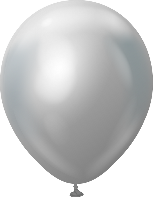 12" Kalisan Latex Balloons Mirror Silver - XL SuperSize Bag Count (250 Per Bag) - Home Decor image 1