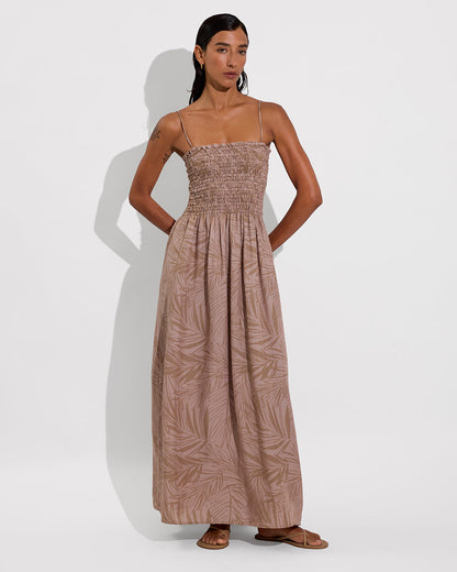 Cabana Maxi Dress - Petite Palm Fronds Tan - Misc image 1